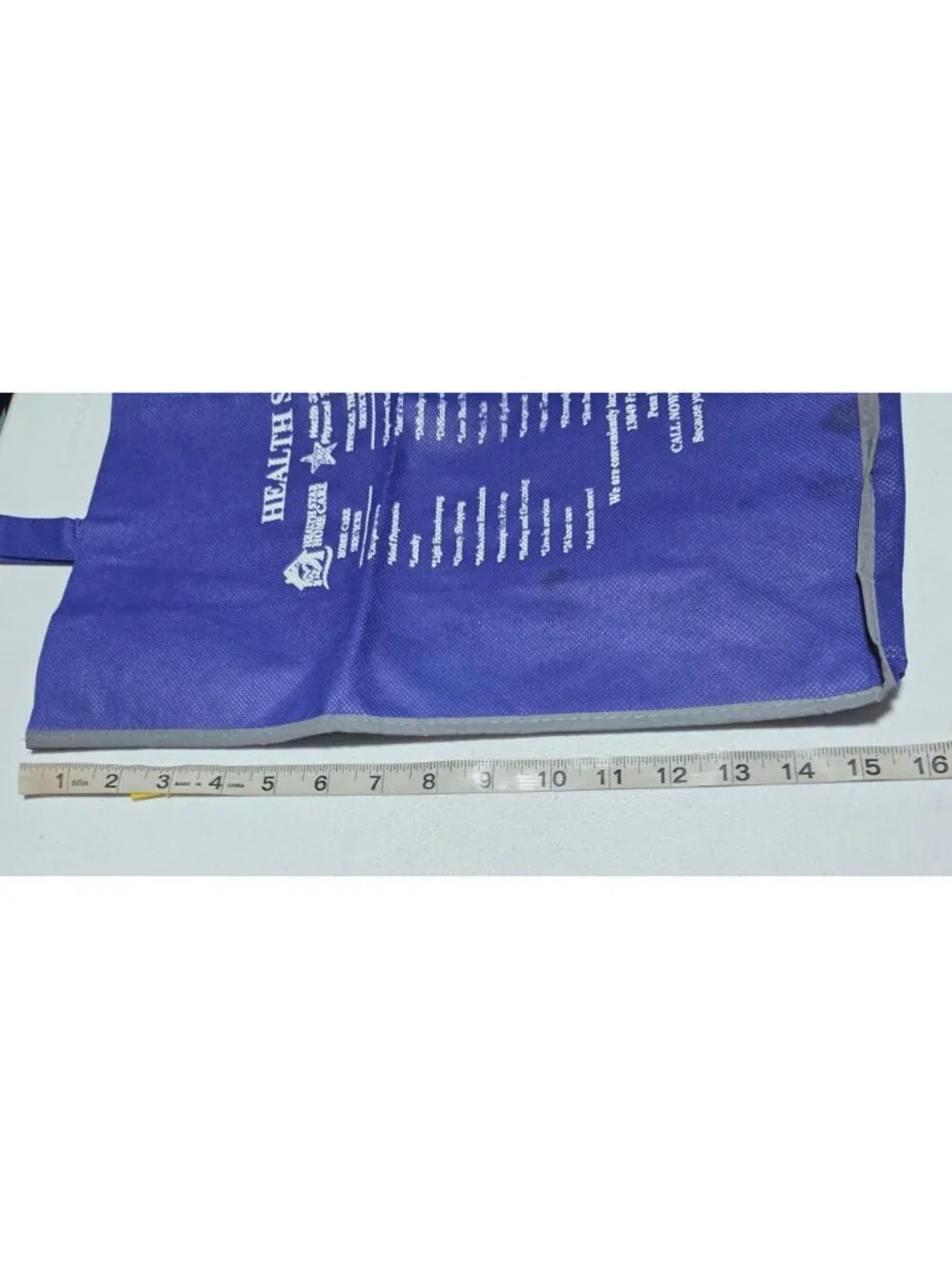 Reusable Blue Tote Bag Health Star Brand Shopping Errands Recycle Eco Friendly